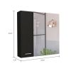 Kenya Medicine Cabinet, Mirror, Double Door, Four Interior Shelves, Black